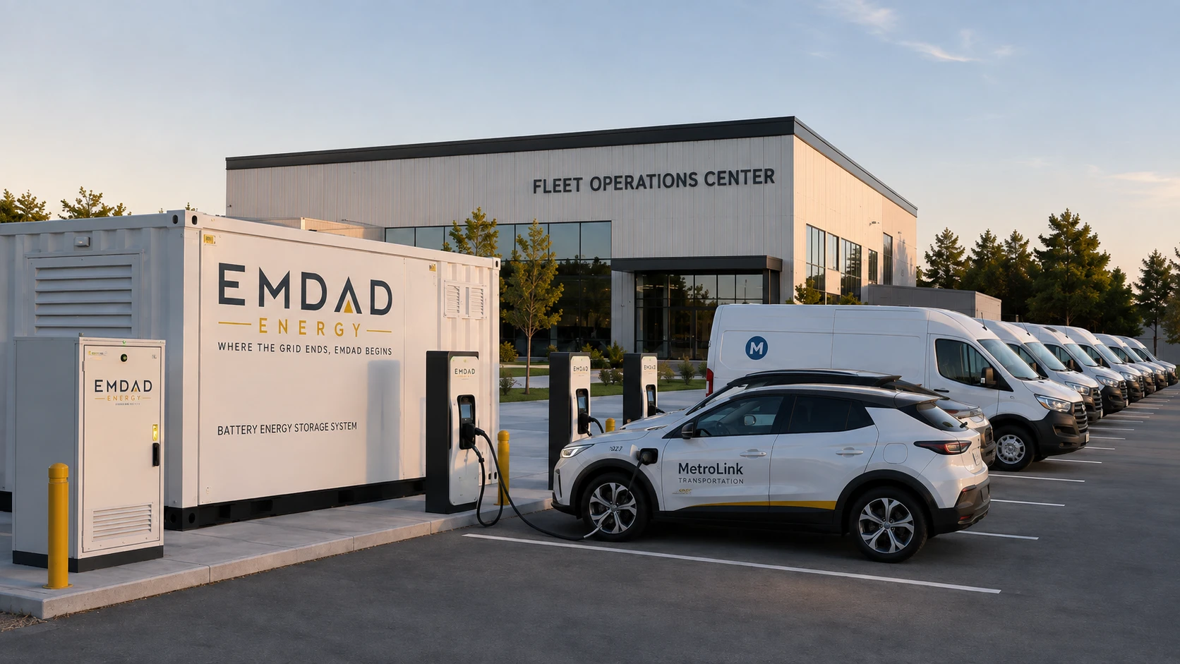 Battery-backed fleet charging concept